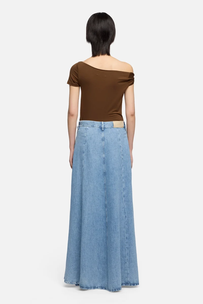 DRAMA SKIRT in Indigo Linen Iris