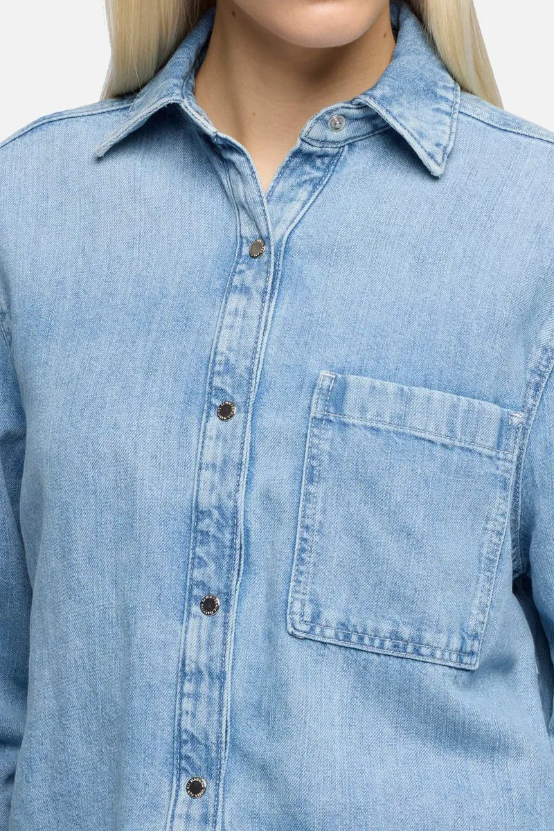IVY SHIRT in Indigo Linen Iris