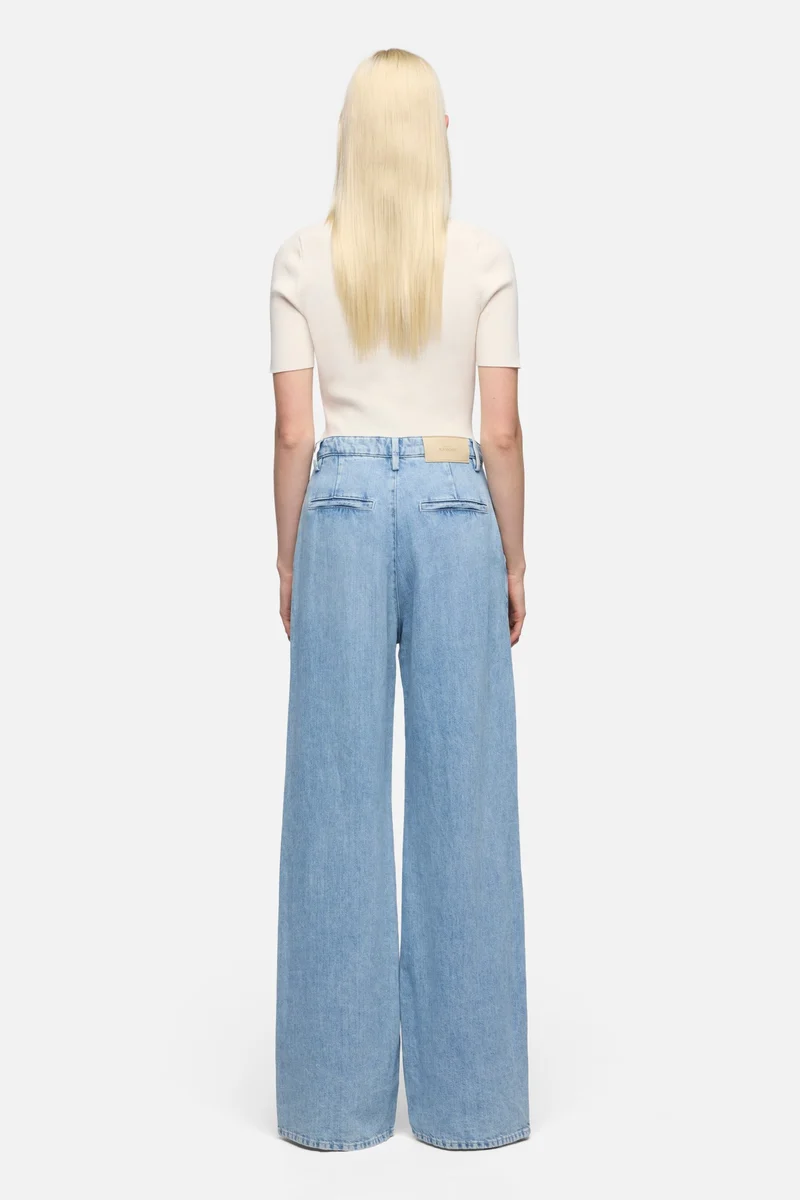 WIDE TROUSER in Indigo Linen Iris
