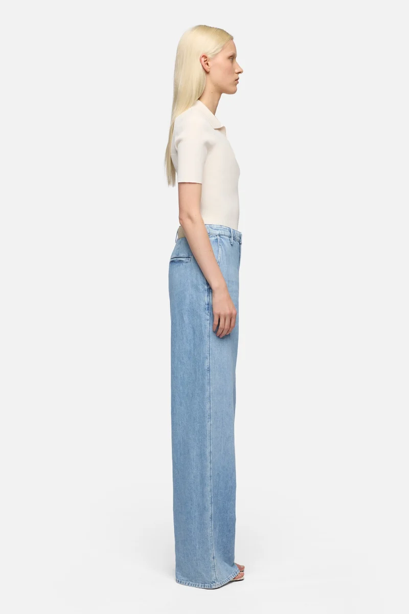 WIDE TROUSER in Indigo Linen Iris