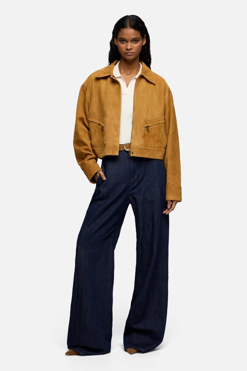 WIDE TROUSER in Indigo Linen Blossom