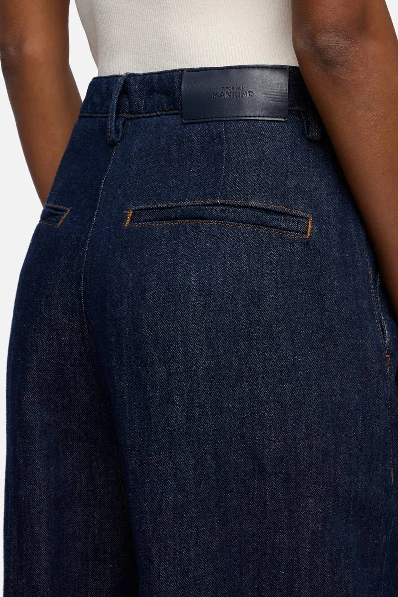 WIDE TROUSER in Indigo Linen Blossom
