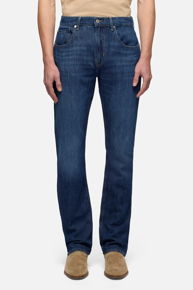 THE STRAIGHT in Indigo Linen Windchill