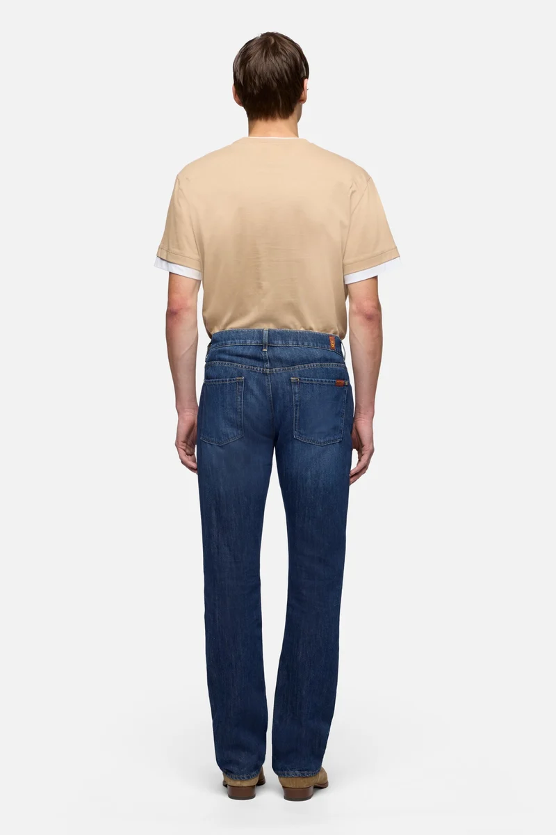 THE STRAIGHT in Indigo Linen Windchill