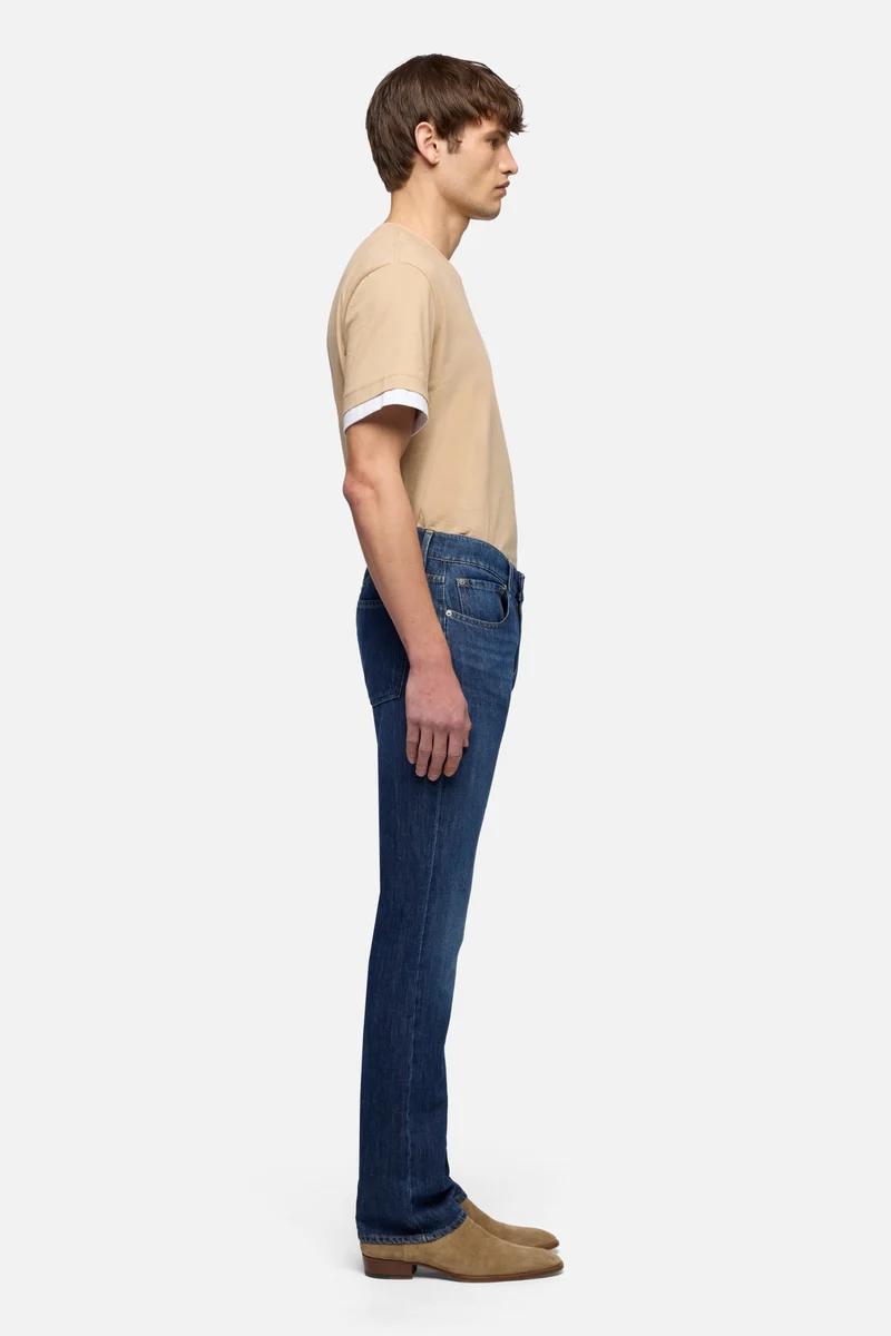 THE STRAIGHT in Indigo Linen Windchill