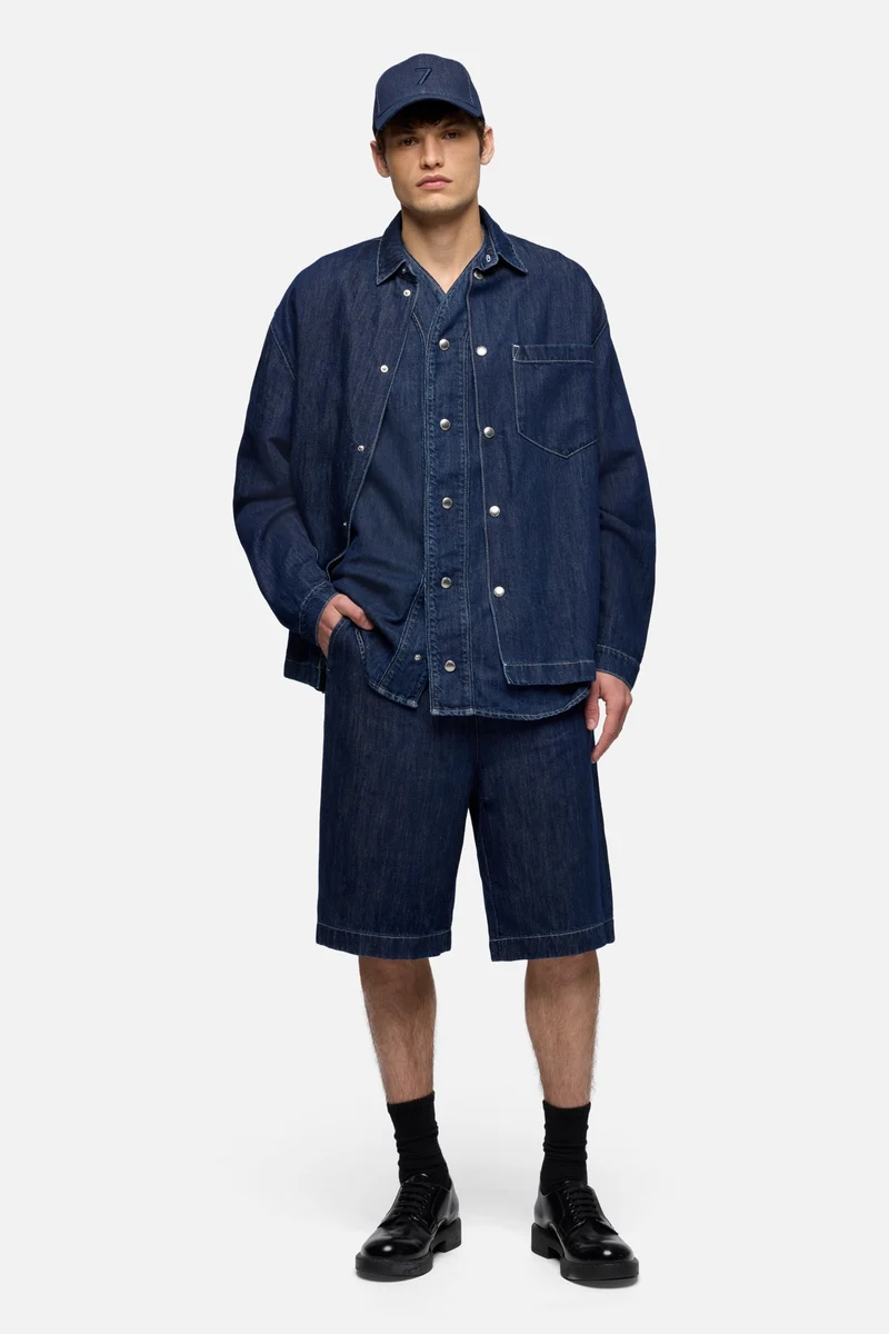 OVERSHIRT in Indigo Linen Nocturnal