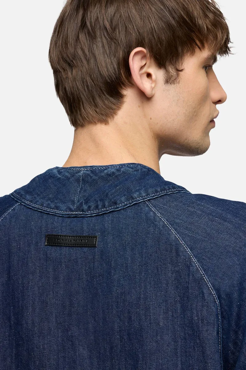 BASEBALL SHIRT in Indigo Linen Nocturnal