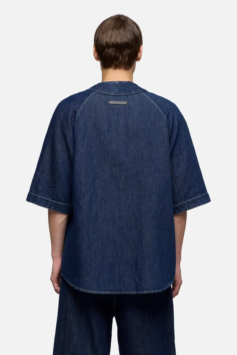 BASEBALL SHIRT in Indigo Linen Nocturnal
