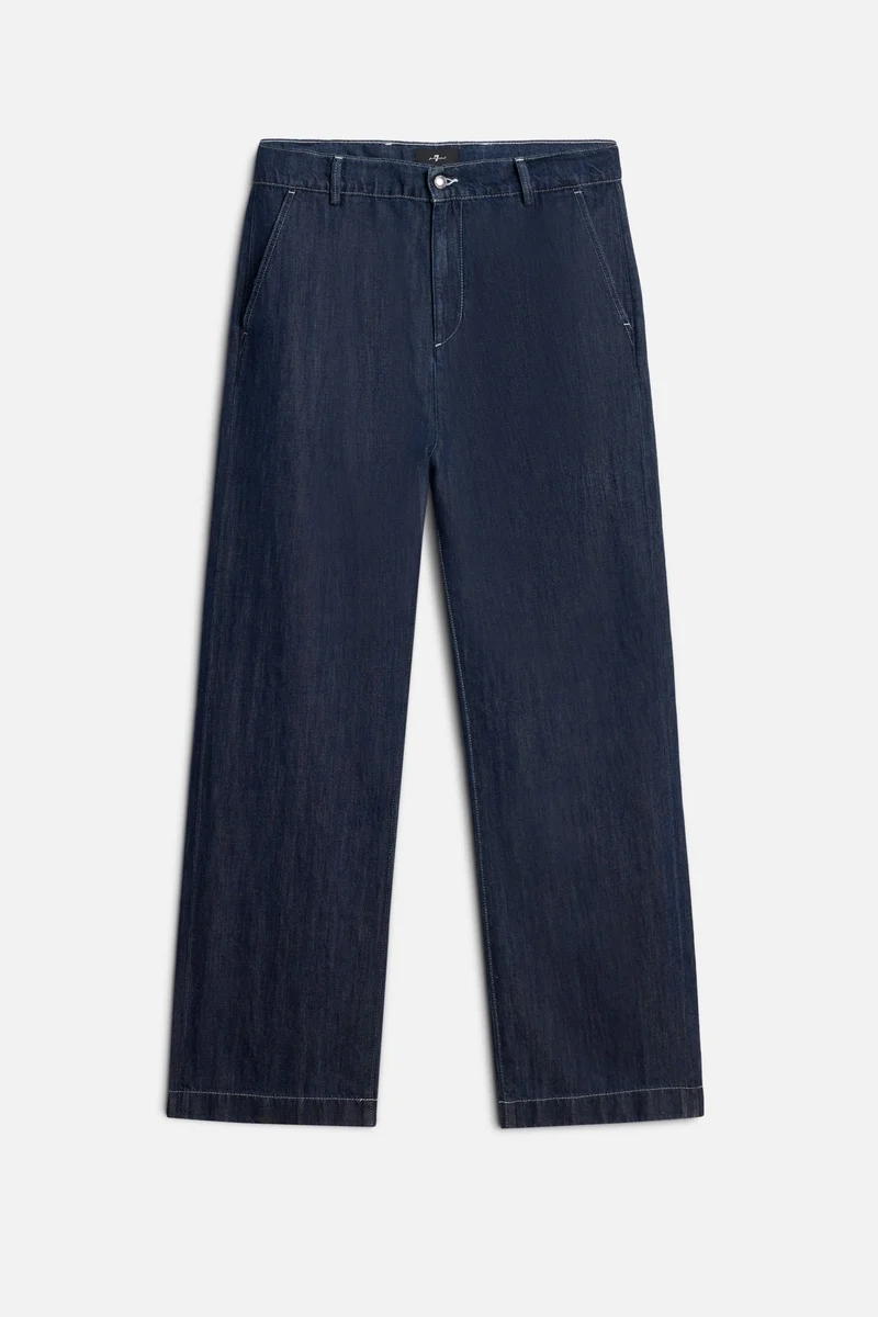 WIDE LEG CHINO in Indigo Linen Nocturnal