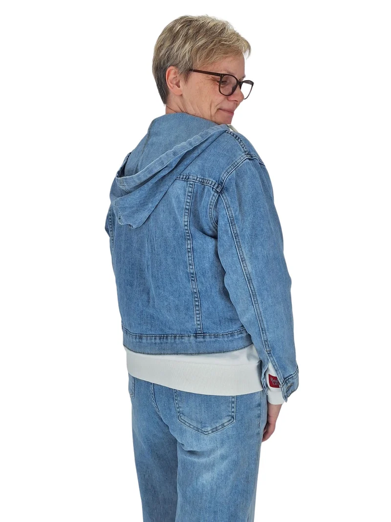 Splash of Color Jeansjacke mit Kapuze