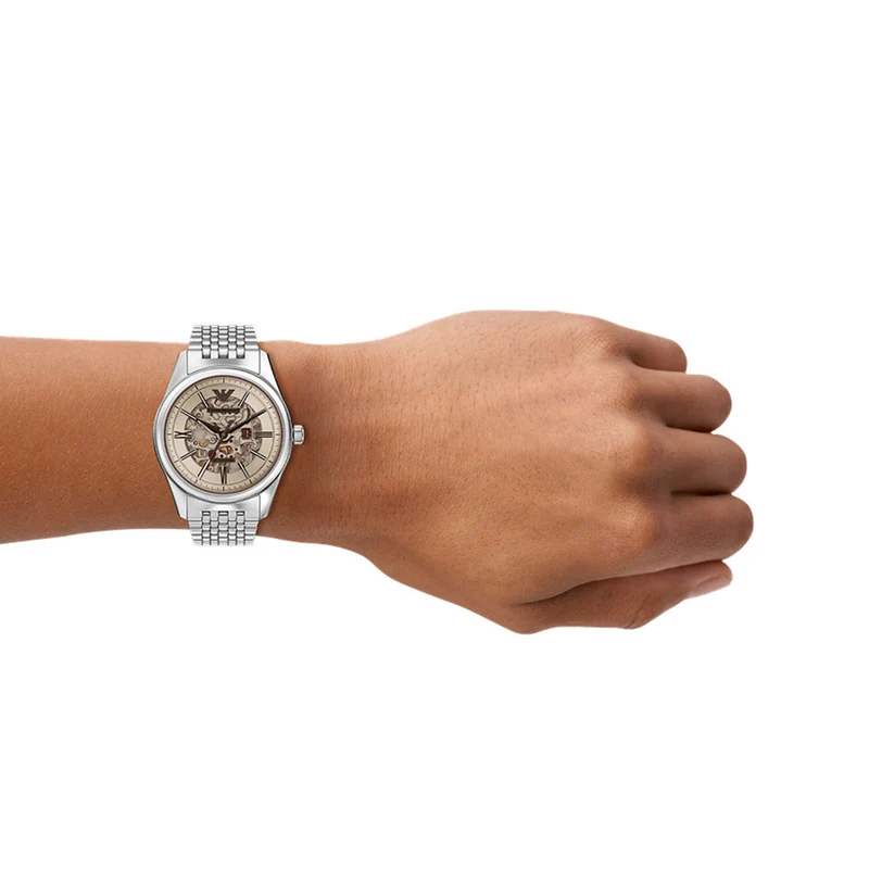 Emporio Armani Silver Dial Automatic Watch AR60095