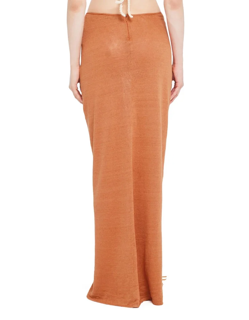 Maxi-Leinenrock Mermaid mit Muscheldetail