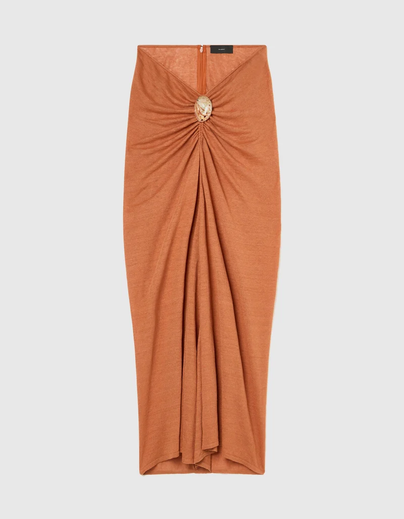 Maxi-Leinenrock Mermaid mit Muscheldetail