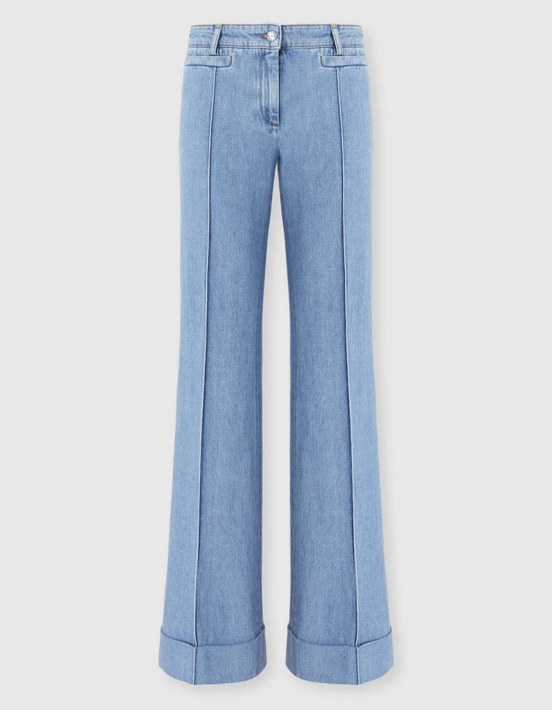Bootcut-Jeans mit Saumumschlag