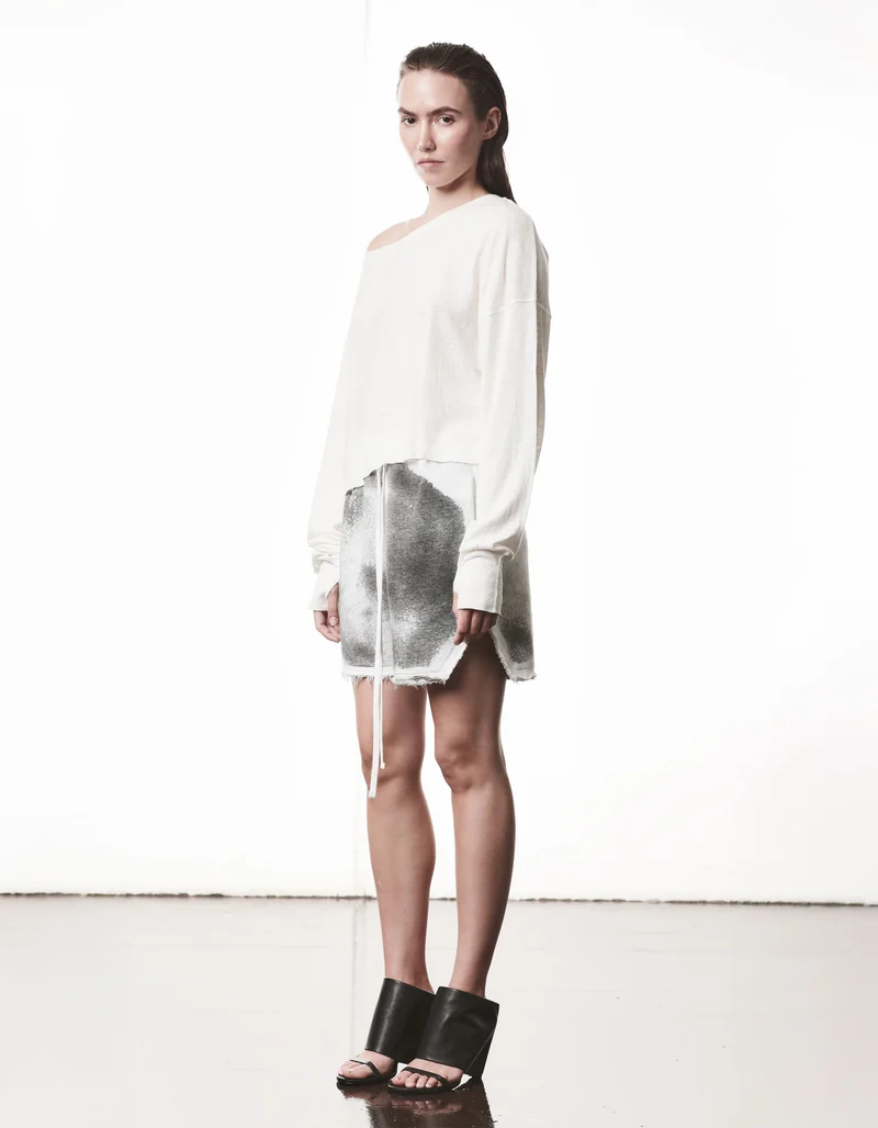 Boat Neck Leinen-Mix Longsleeve