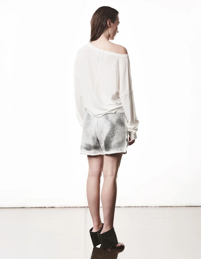 Boat Neck Leinen-Mix Longsleeve