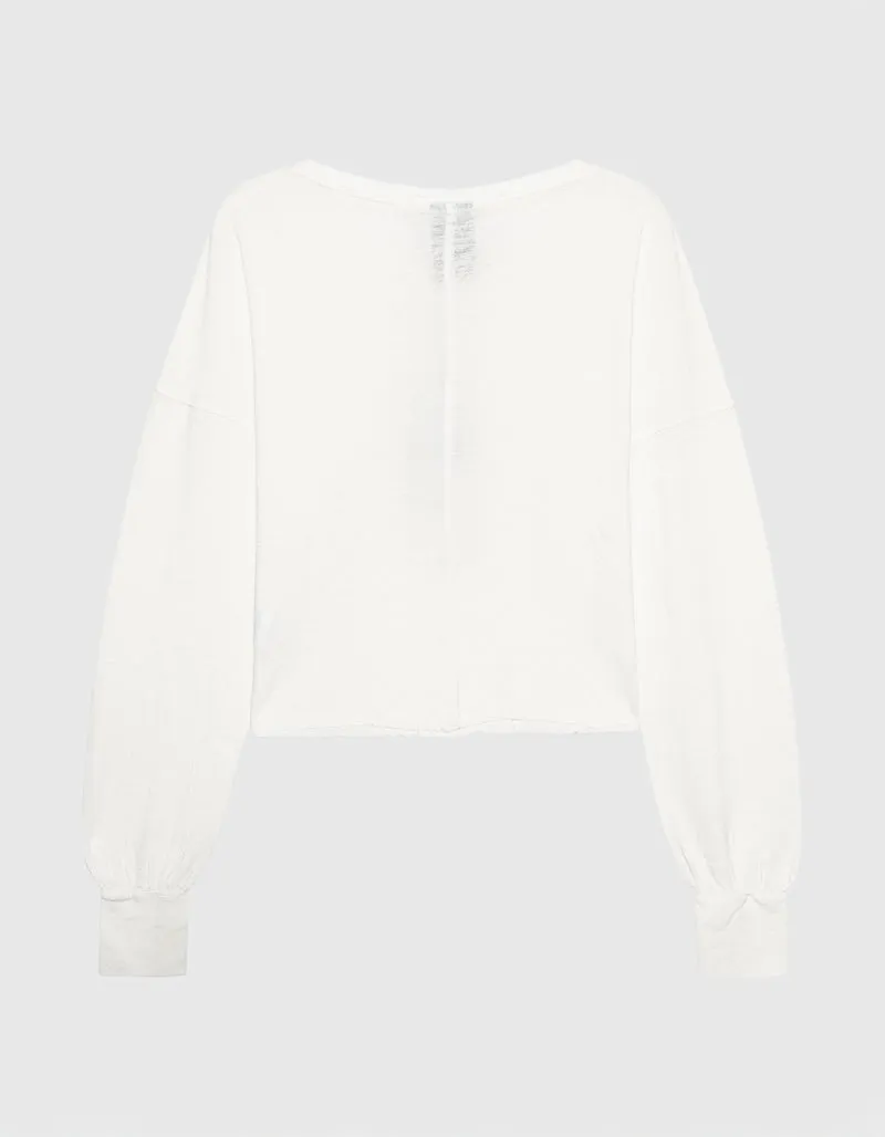 Boat Neck Leinen-Mix Longsleeve