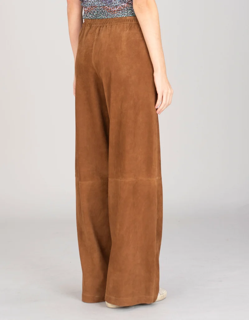 Wide-Leg Veloursleder-Hose Training