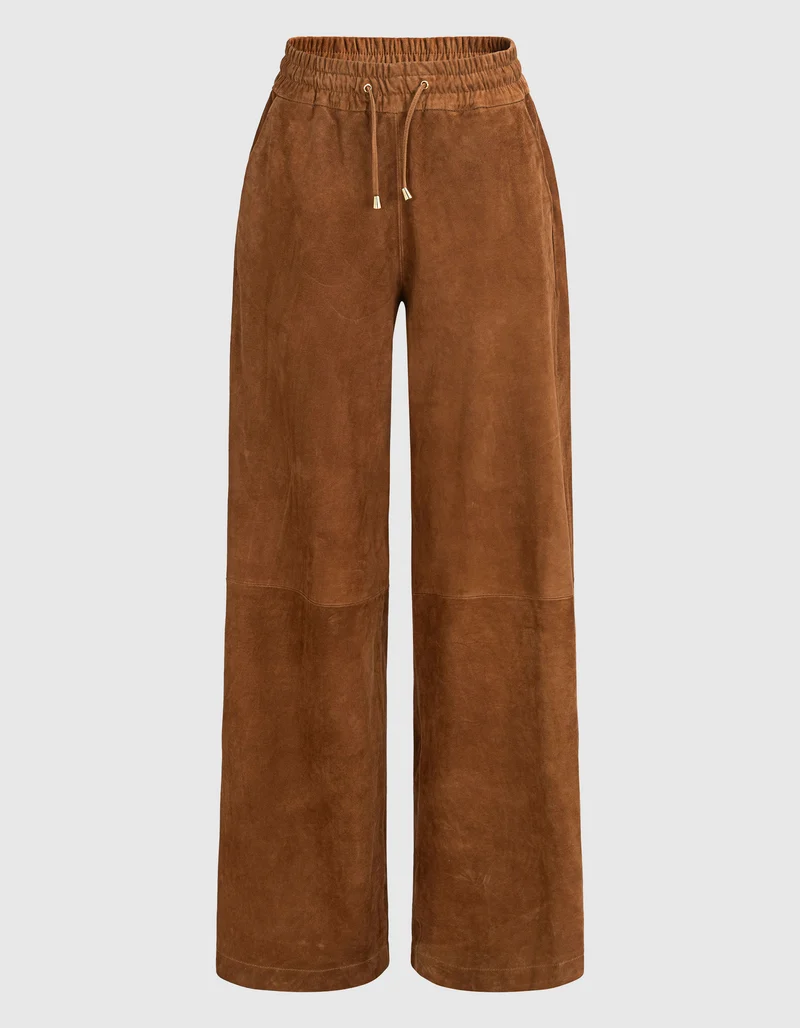 Wide-Leg Veloursleder-Hose Training