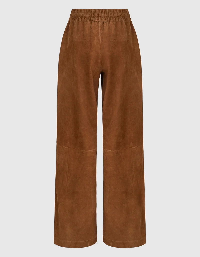 Wide-Leg Veloursleder-Hose Training