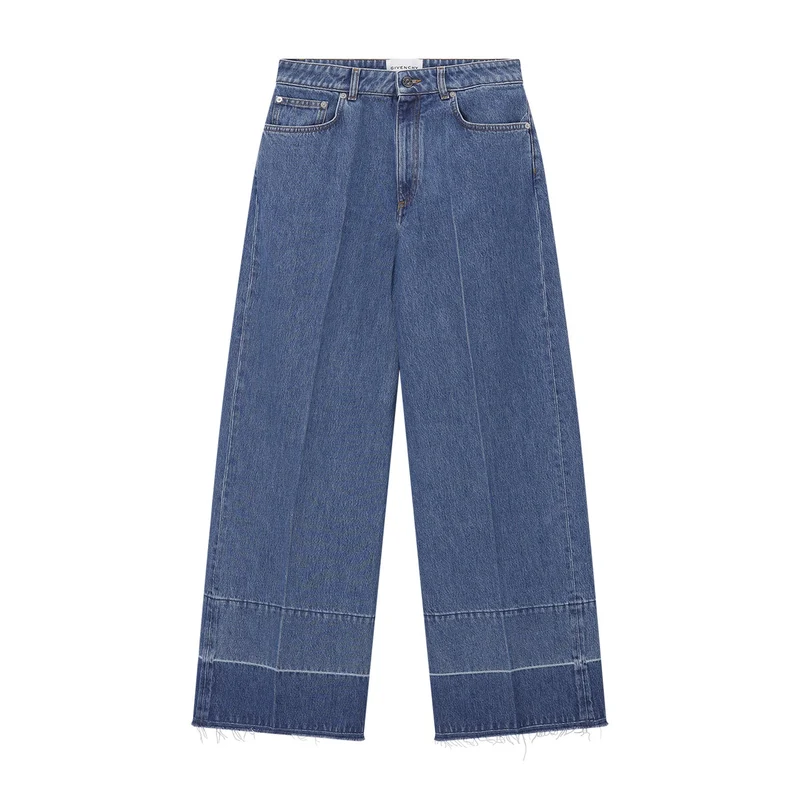 Wide-Leg Jeans mit Fransen