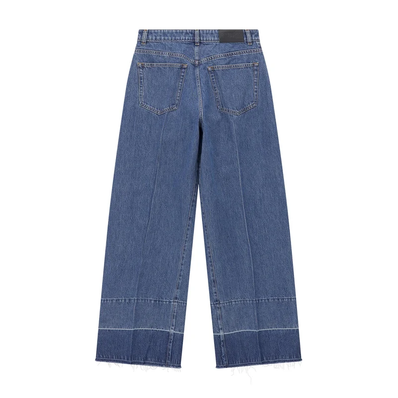 Wide-Leg Jeans mit Fransen