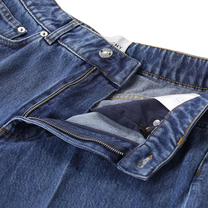 Wide-Leg Jeans mit Fransen