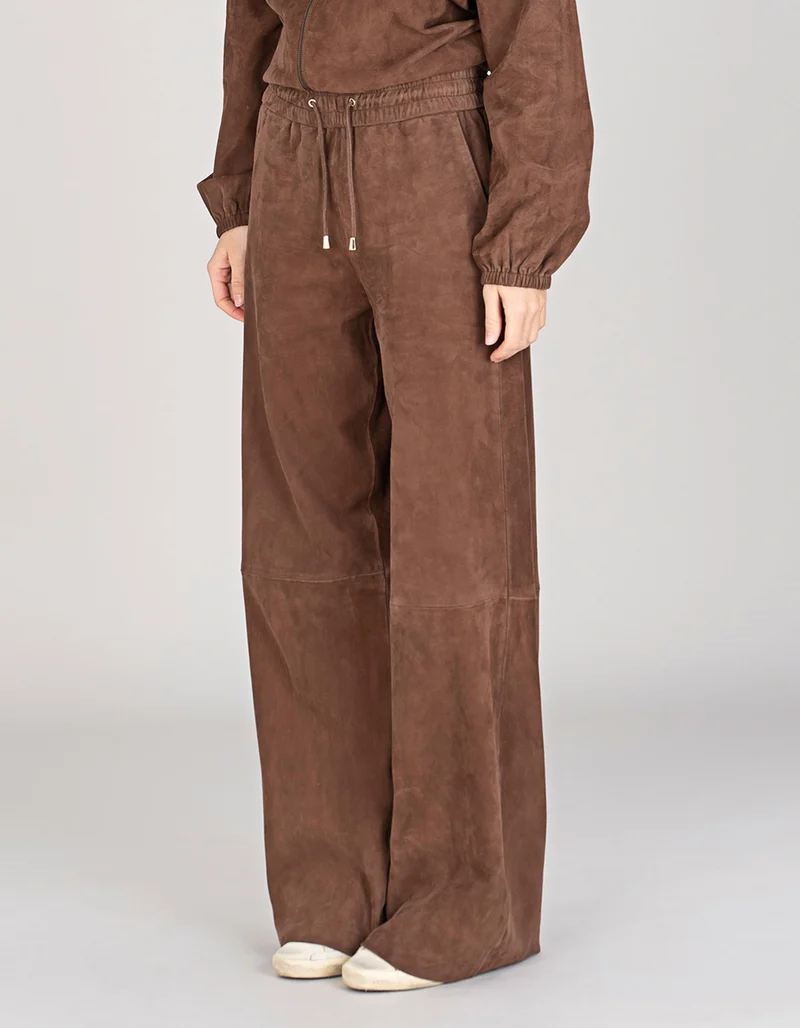 Wide-Leg Veloursleder-Hose Training