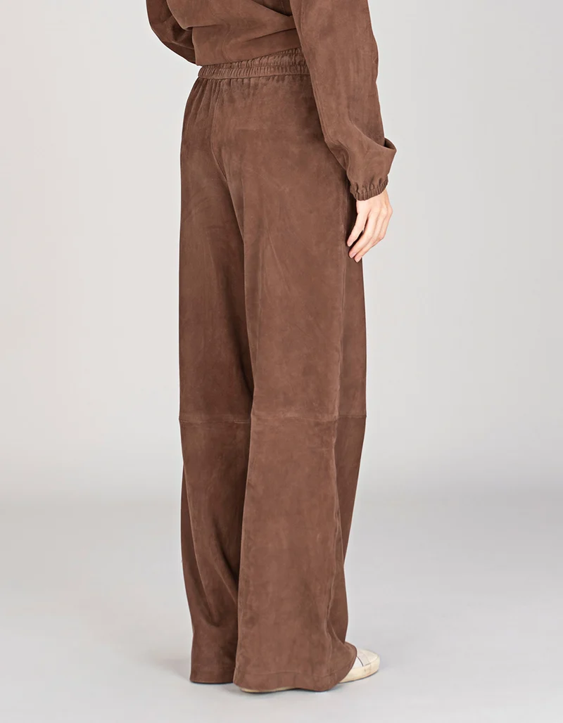 Wide-Leg Veloursleder-Hose Training