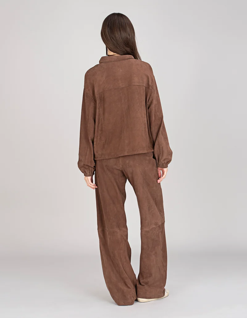 Wide-Leg Veloursleder-Hose Training