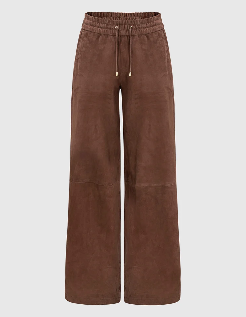 Wide-Leg Veloursleder-Hose Training