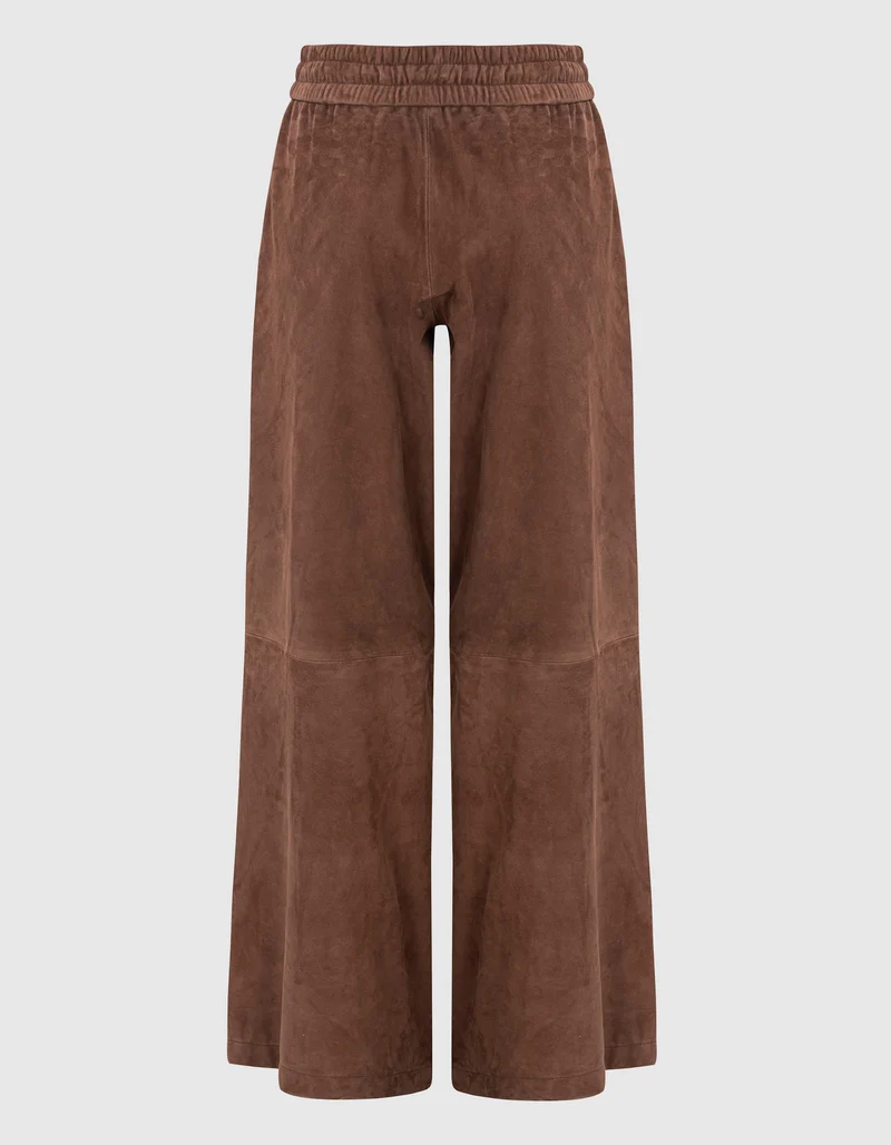 Wide-Leg Veloursleder-Hose Training
