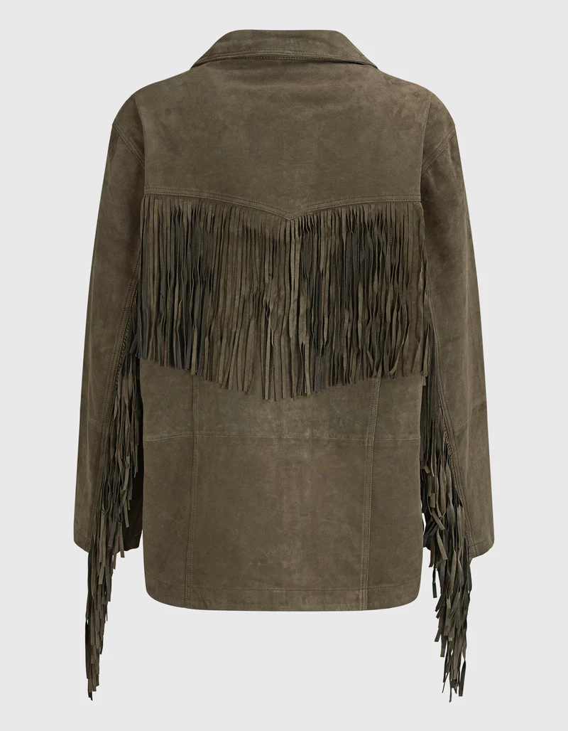 Veloursleder-Jacke Ginny mit Fransen