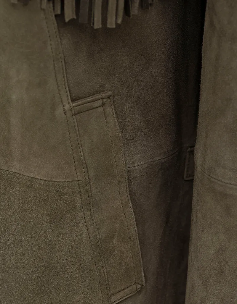 Veloursleder-Jacke Ginny mit Fransen