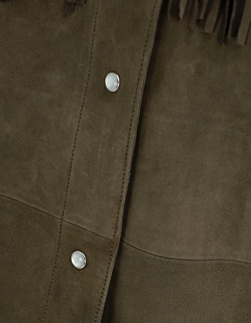 Veloursleder-Jacke Ginny mit Fransen