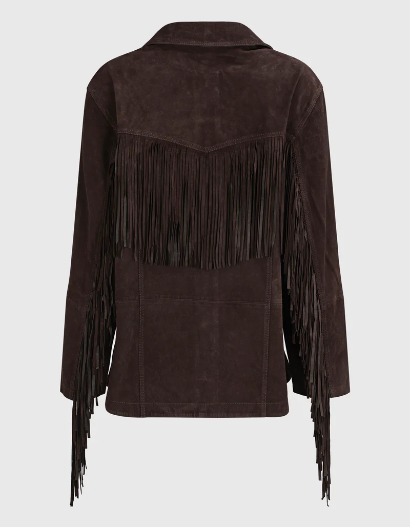 Veloursleder-Jacke Ginny mit Fransen