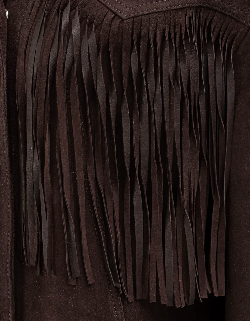 Veloursleder-Jacke Ginny mit Fransen