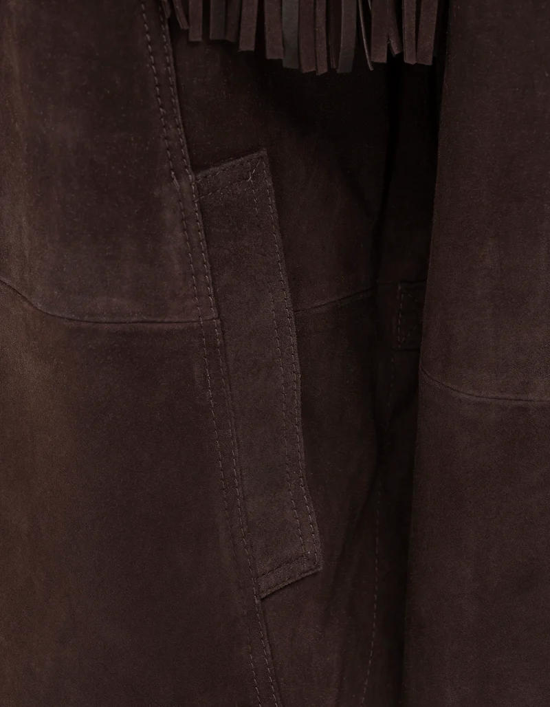 Veloursleder-Jacke Ginny mit Fransen