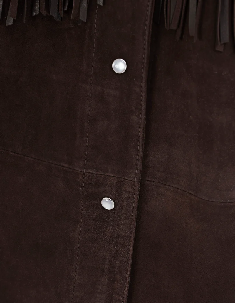 Veloursleder-Jacke Ginny mit Fransen