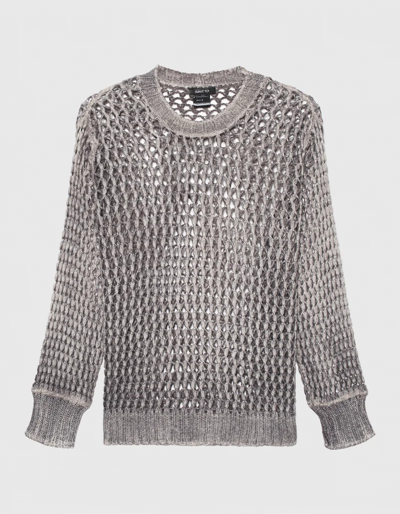 Kaschmir-Seiden-Mix Pullover Lace Stitch