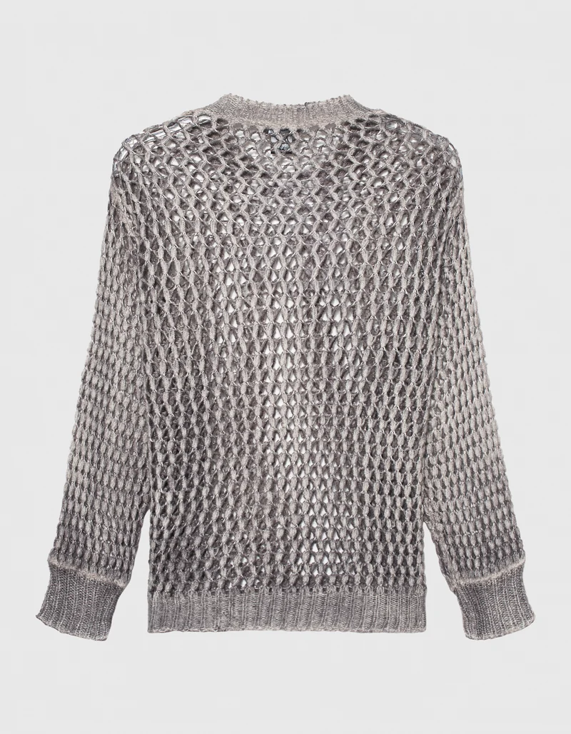 Kaschmir-Seiden-Mix Pullover Lace Stitch