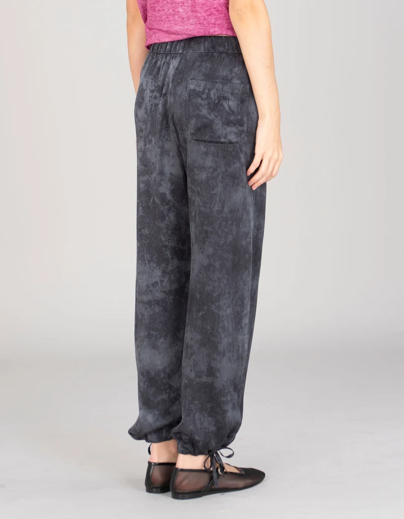 Seiden-Mix-Hose Faded mit elastischem Bund