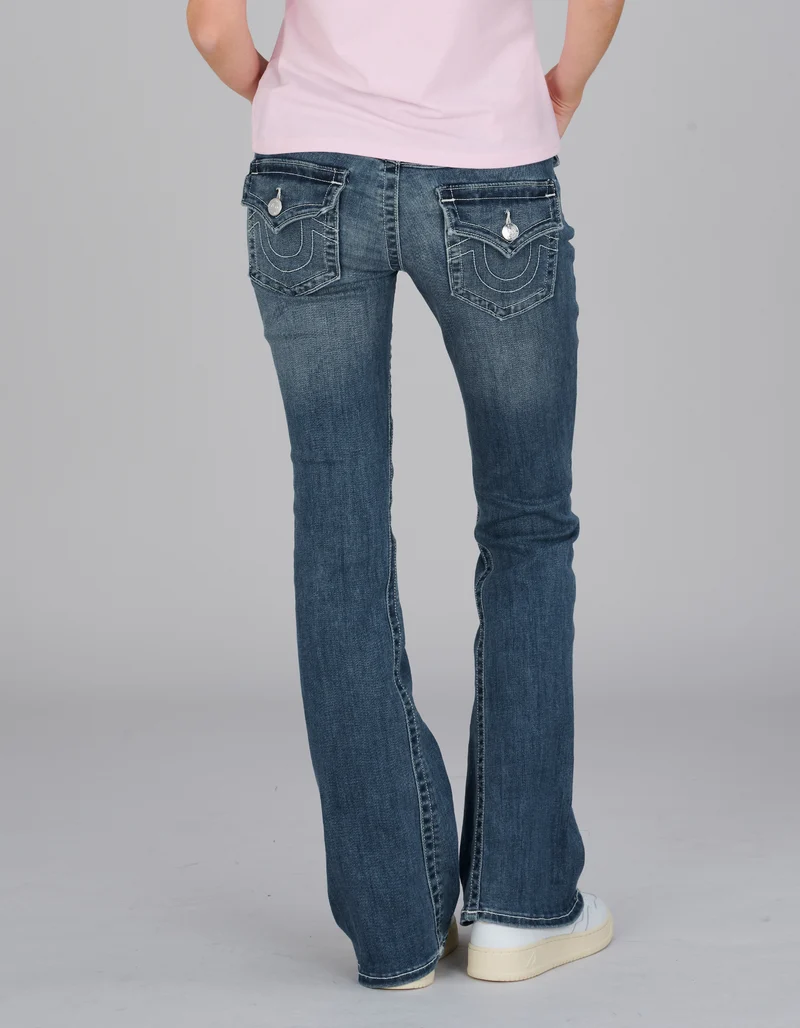 Mid-Rise Bootcut Jeans Becca Flap