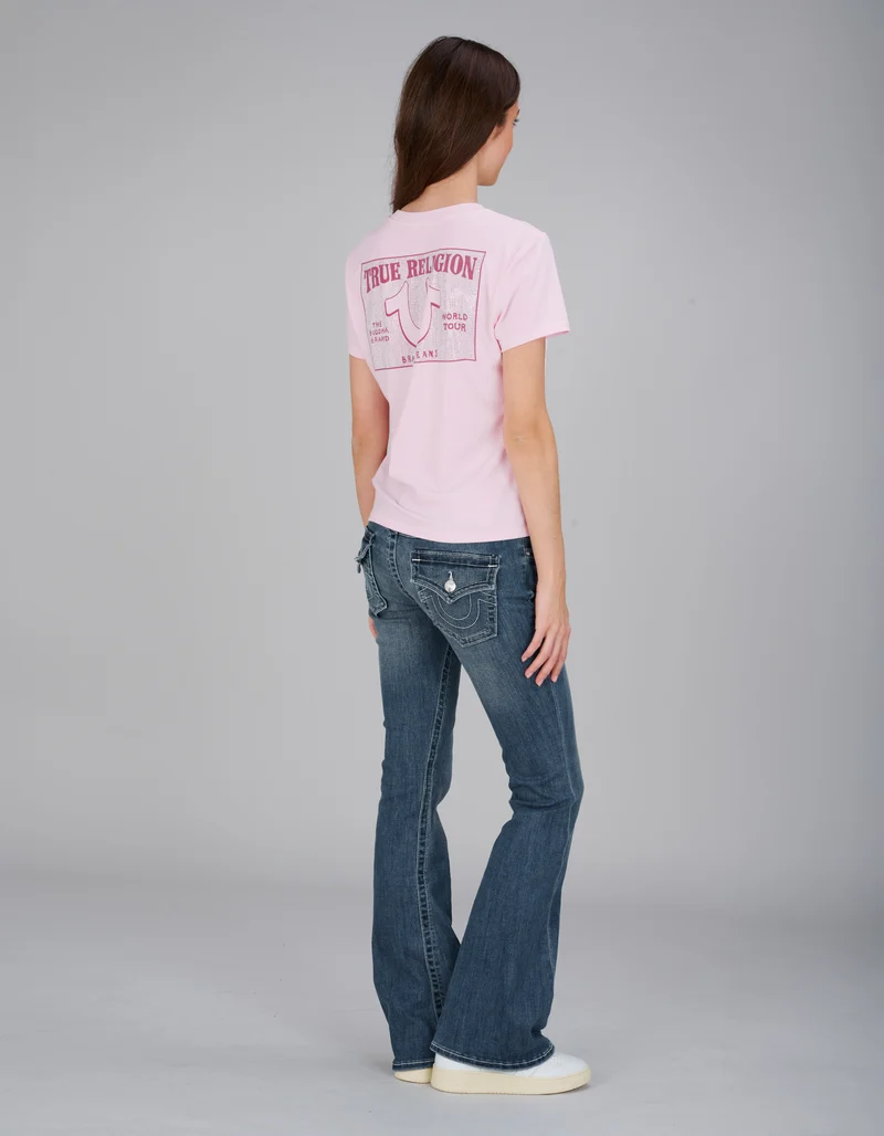 Mid-Rise Bootcut Jeans Becca Flap