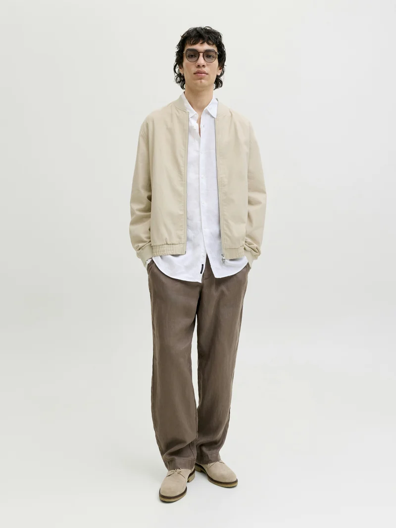 JPRBLALEISTER LINEN BLEND BOMBER JK, Ancient Scroll/MELANGE