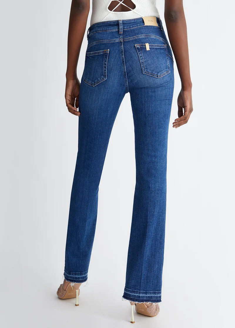 High-Waisted Jeans with Chains