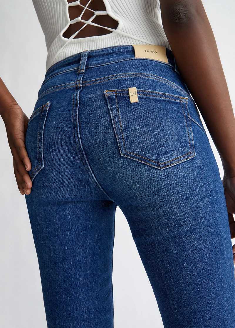 High-Waisted Jeans with Chains