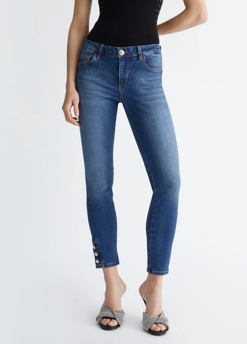 Bottom Up Skinny Jeans with Buttons
