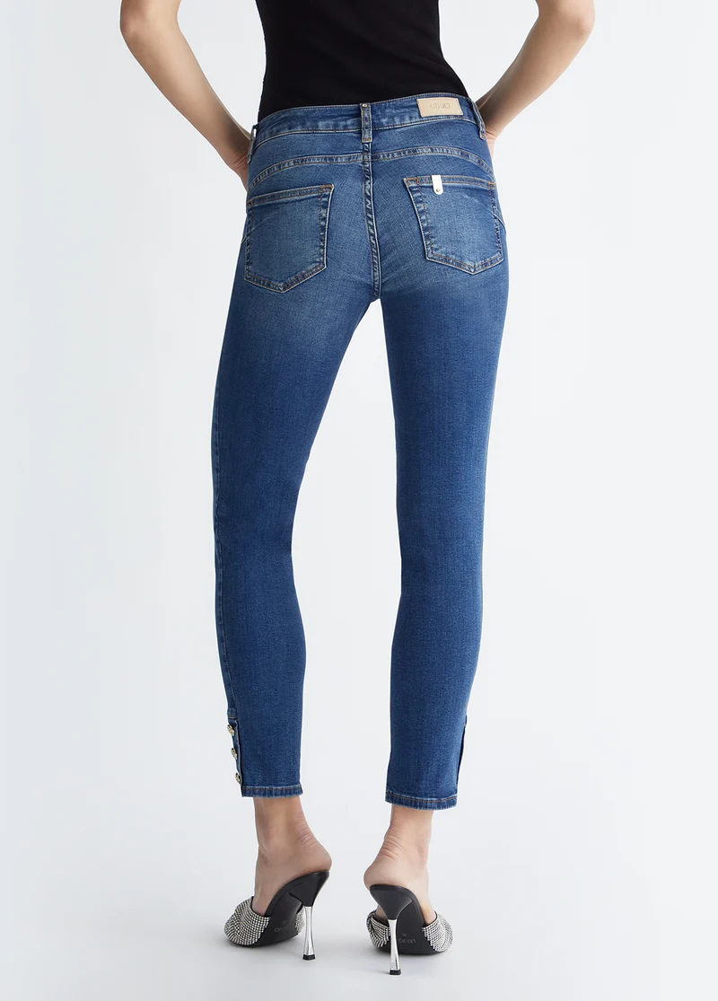 Bottom Up Skinny Jeans with Buttons