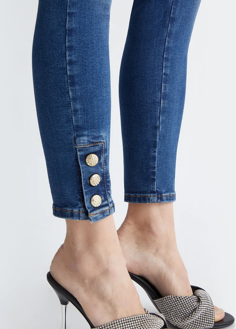 Bottom Up Skinny Jeans with Buttons